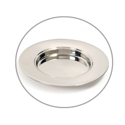 Polished , high-gloss Stainless Steel Bread Plate Silver finish 26 cm